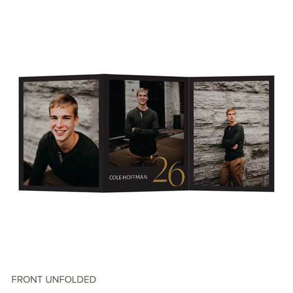 graduation announcement with photo placeholders and text area