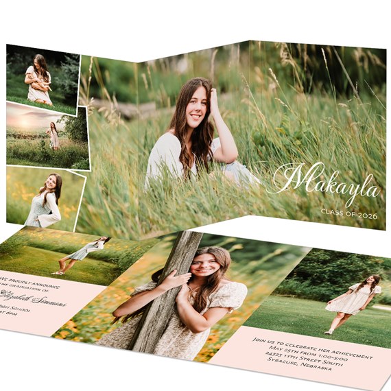 graduation invitation with photo placeholders and text areas