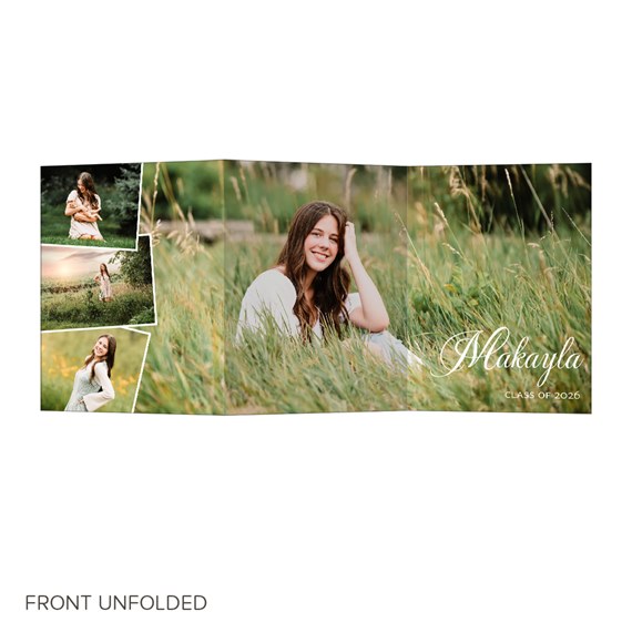 graduation invitation with photo placeholders and customizable text area