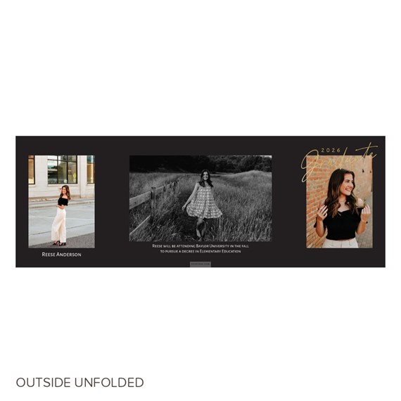 graduation announcement with photo placeholders and text areas