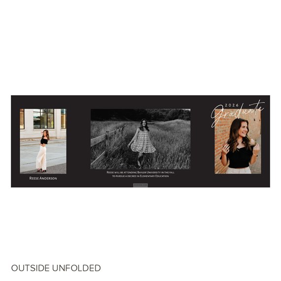 graduation announcement with photo placeholders and text areas