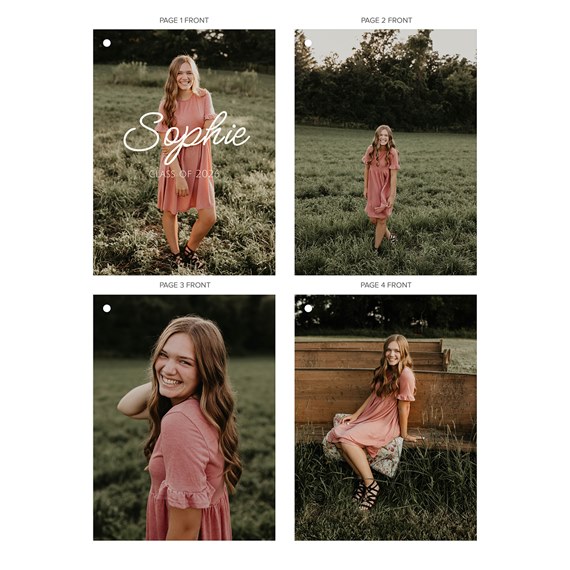 graduation invitation with four photo areas and customizable text
