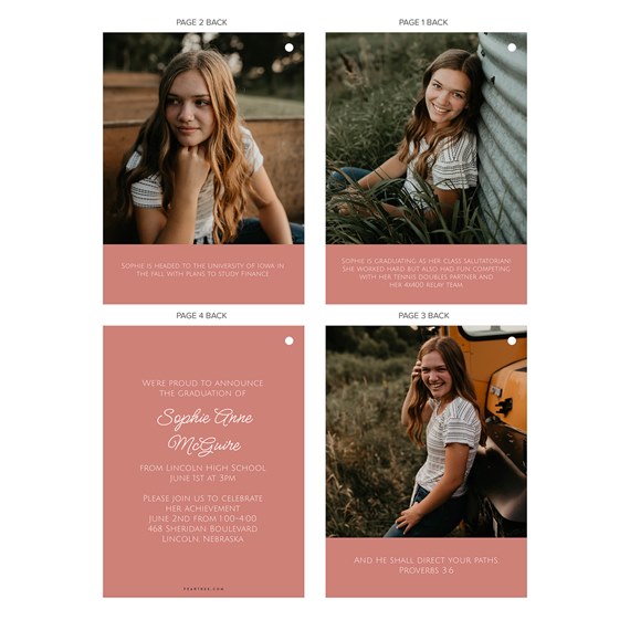 graduation invitation with photo areas and text