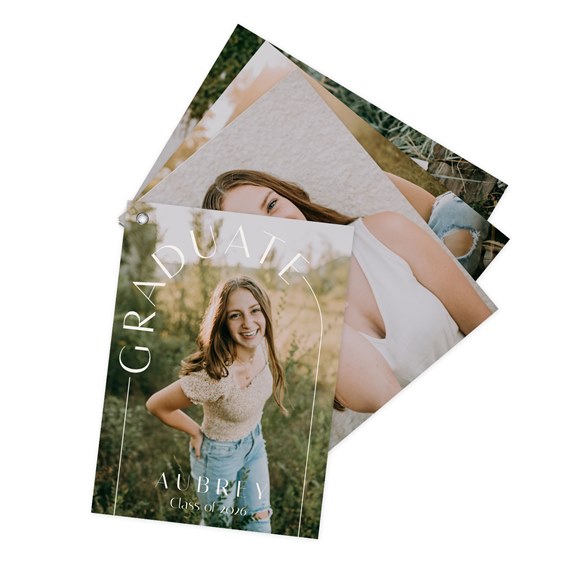 graduation invitation with photo area and text