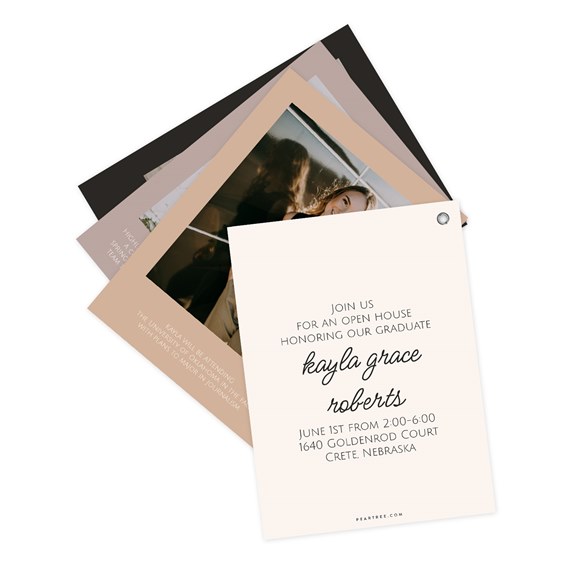 graduation invitation with photo area, customizable text area