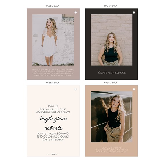 graduation party invitations with photo placeholder and text areas