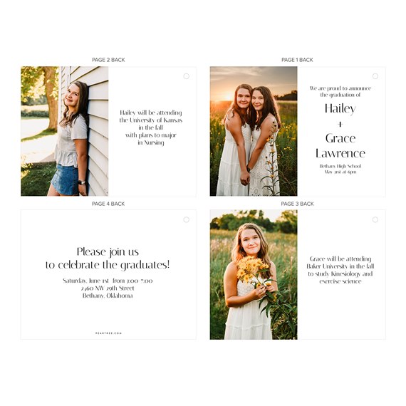 graduation invitation with photo placeholders and event details