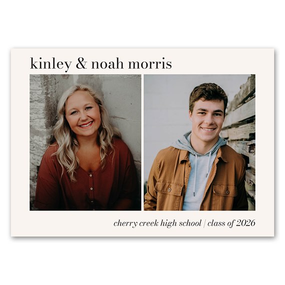 twin photo magnet with customizable text area