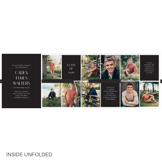 graduation invitation with photo placeholders and text