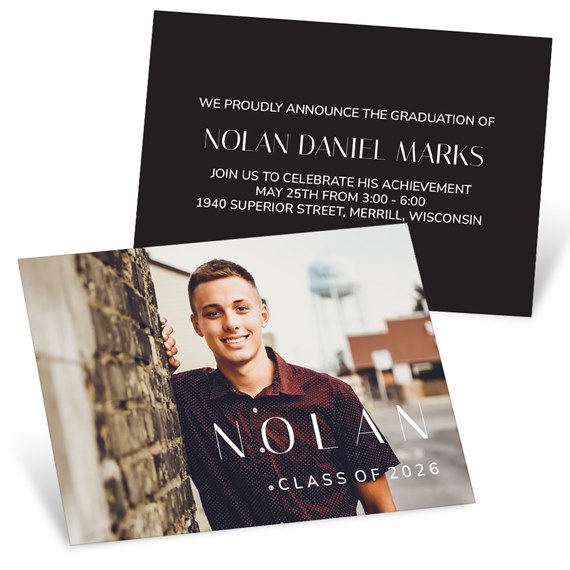 graduation invitation with photo area