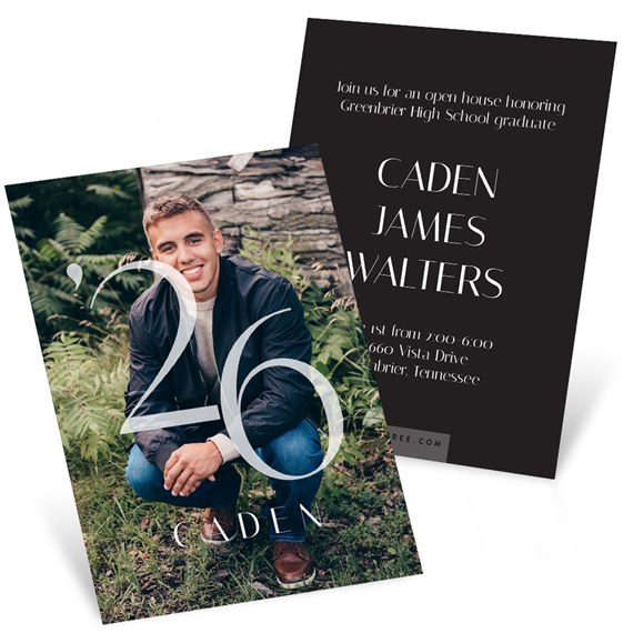 graduation announcement with photo placeholder and customizable text area