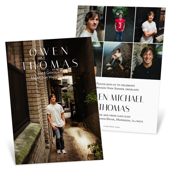 graduation invitation with photo placeholder