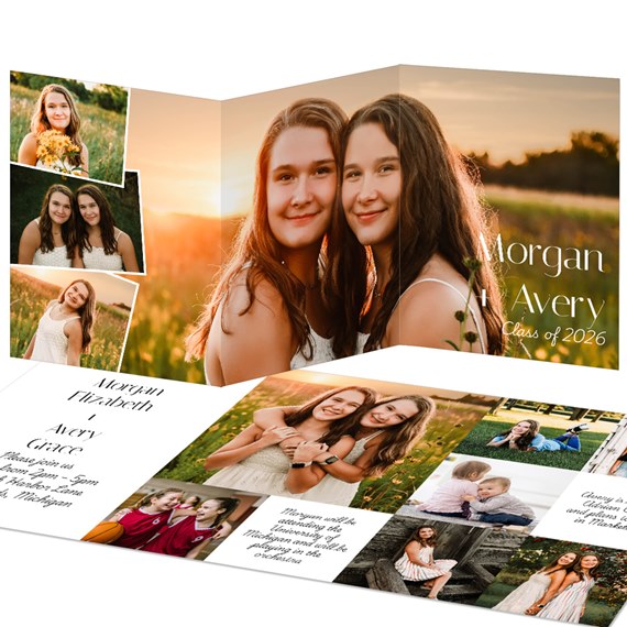 graduation announcement with photo placeholders and text