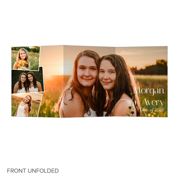 graduation announcement with photo placeholders and text