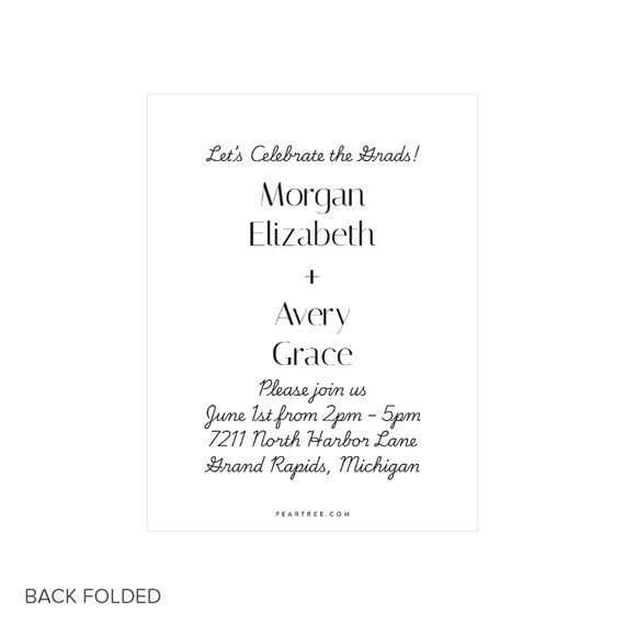 graduation announcement with customizable text area