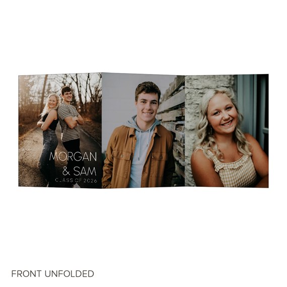 folded graduation invitation with photo areas