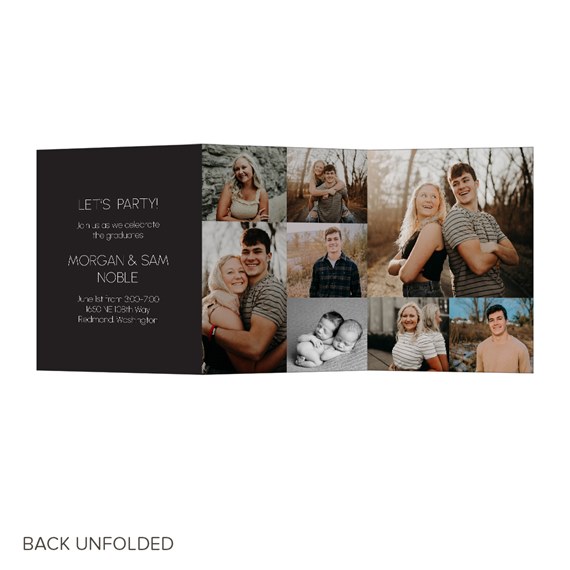 graduation invitation with photo placeholders and event details