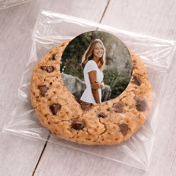 cookie with photo placeholder in plastic bag