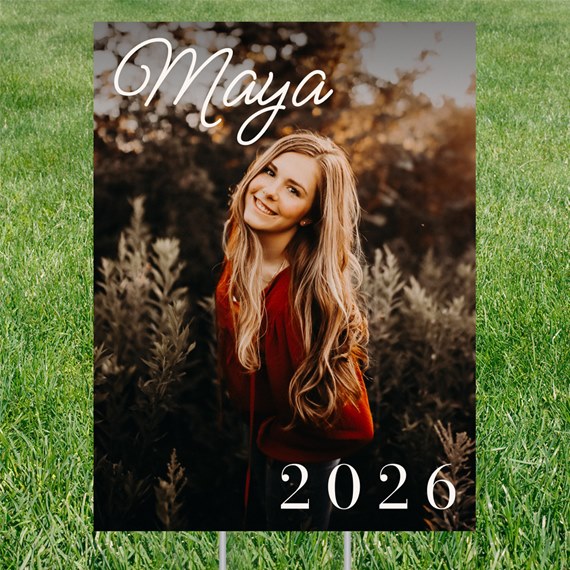 yard sign with photo area, customizable text area