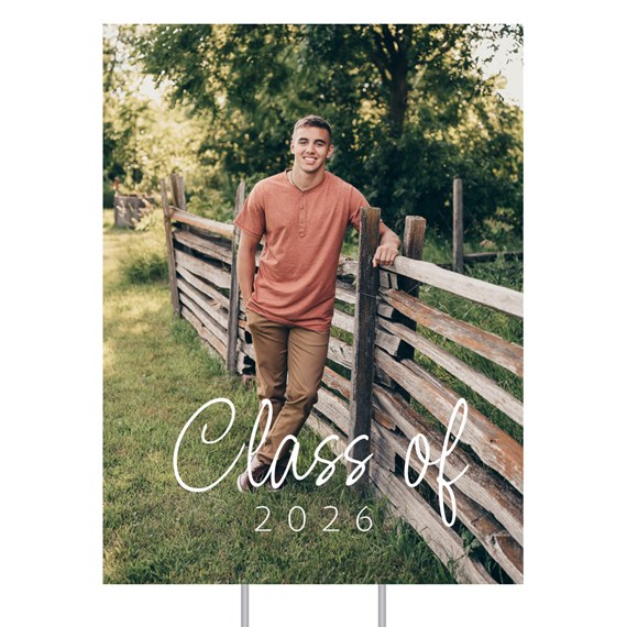 graduation yard sign with photo area