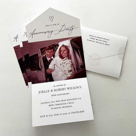 anniversary invitation with photo placeholder