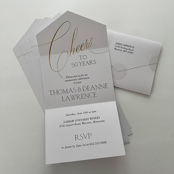 anniversary invitation with photo area