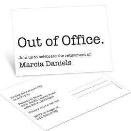 Out of Office - Retirement Party Postcard