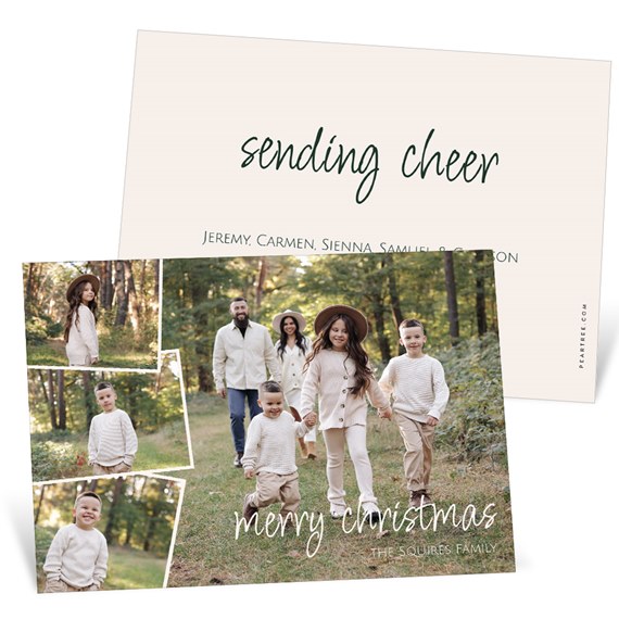collage Christmas card with photo placeholders and text area