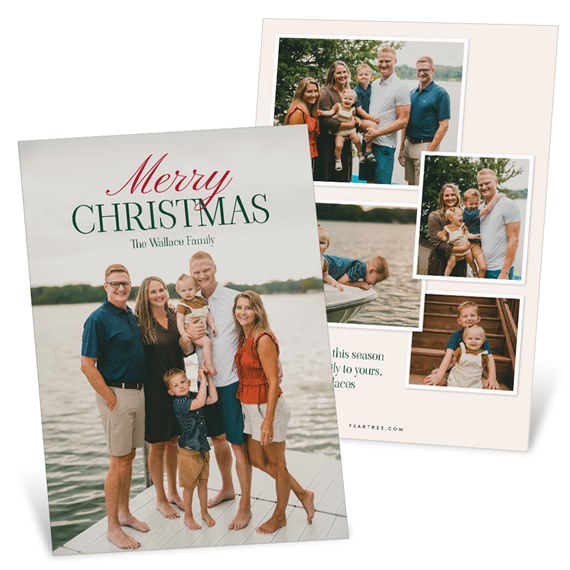 Christmas card with photo area and text