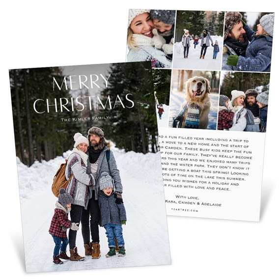 holiday card with photo placeholder and text area