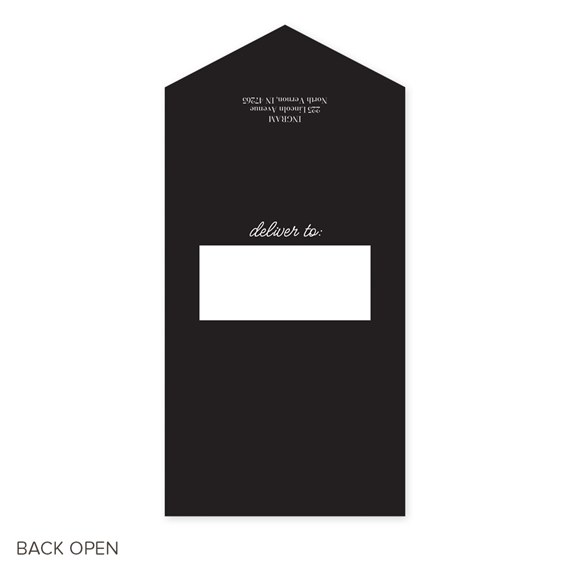 black card with address area