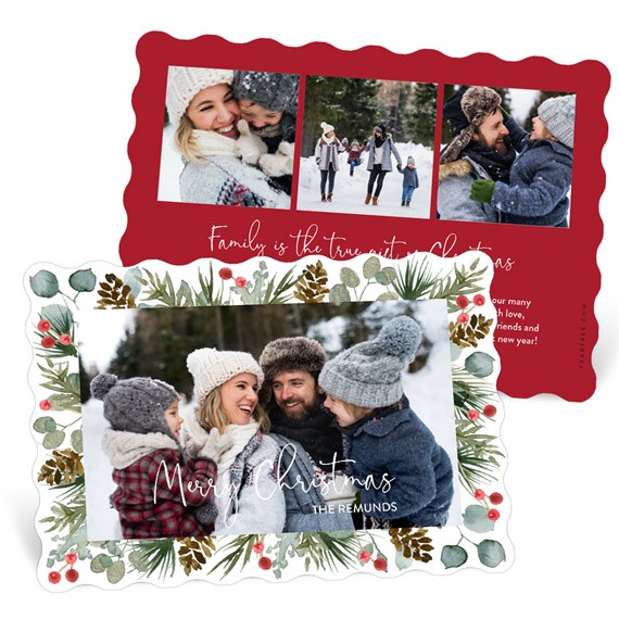 Christmas card with photo placeholder and decorative border