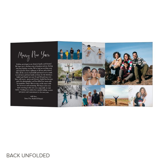 collage card with photo placeholders and 'Merry New Year' text