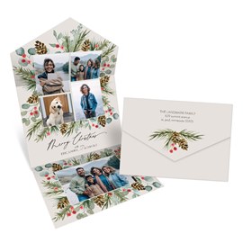 Holly Wreath - Seal & Send Christmas Card