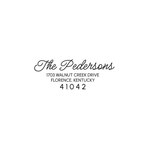 address stamp design with customizable text area