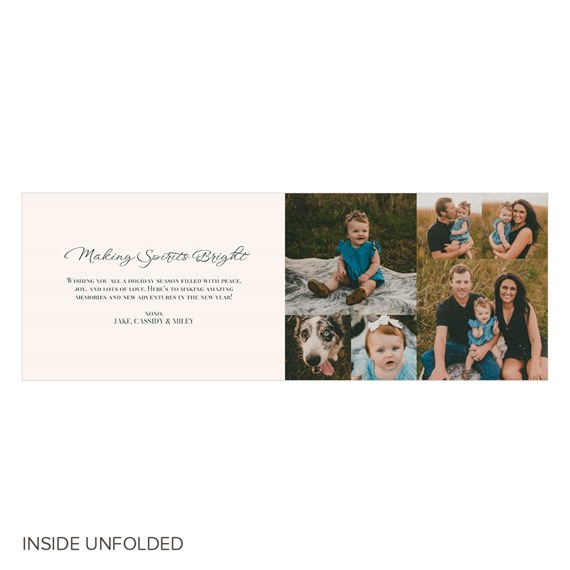collage style with photo placeholders and decorative text area