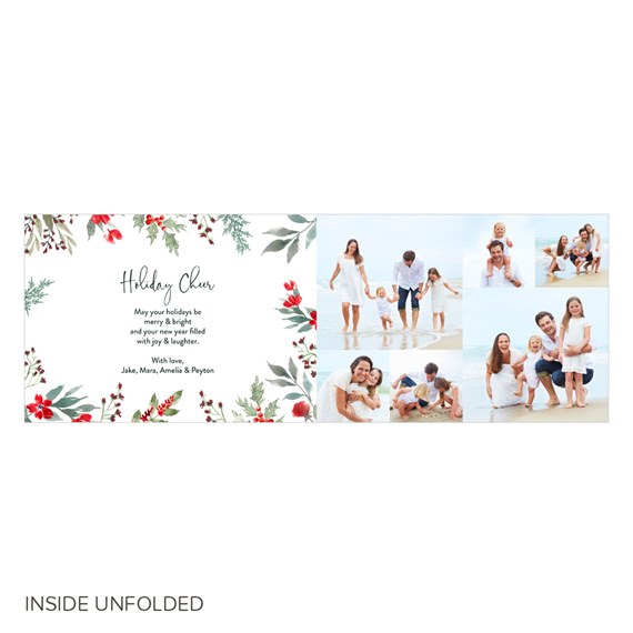 botanical holiday card with photo area