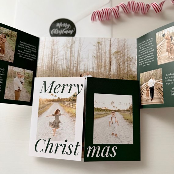 split-type christmas card with photo placeholders