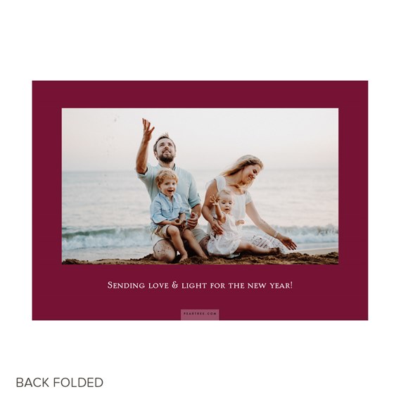 photo placeholder with burgundy border and text