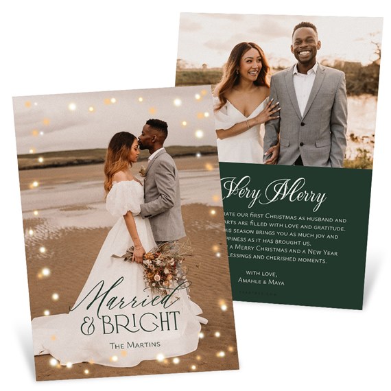 Christmas card with photo placeholder and text