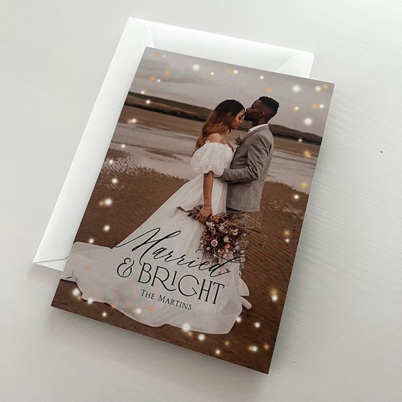 photo placeholder, Christmas card design with couple and text