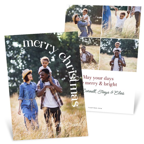 Christmas card with photo area and text