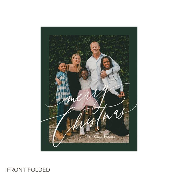 Christmas card with photo placeholder and calligraphy text