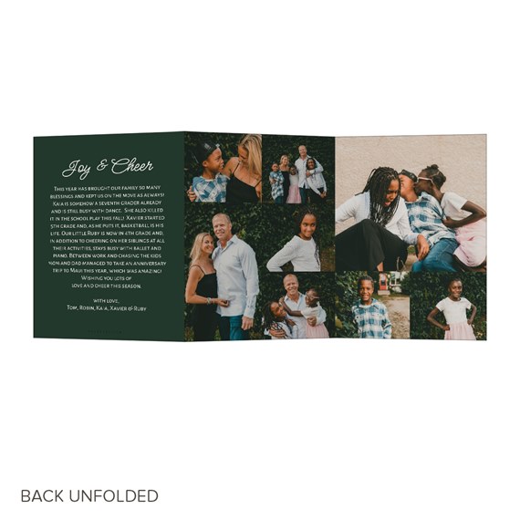 collage photo card with calligraphic title
