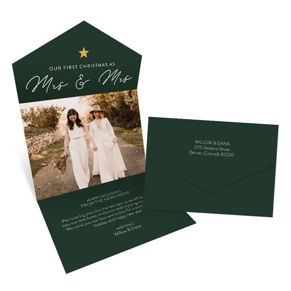 seal and send Christmas card with photo area