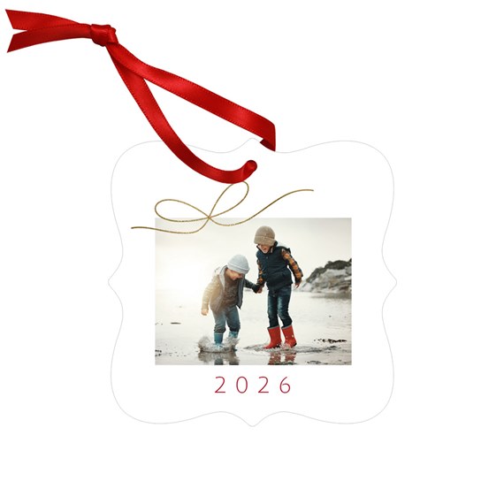 photo placeholder with red ribbon and gold bow