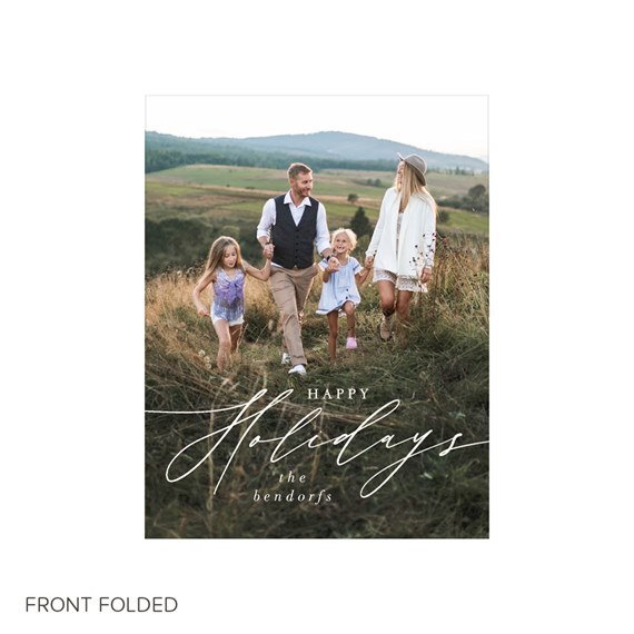 holiday card with family photo placeholder and text