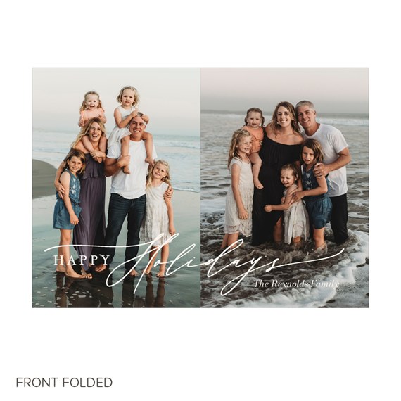 holiday card with photo placeholders