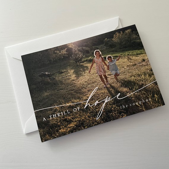 Christmas card with photo area and text