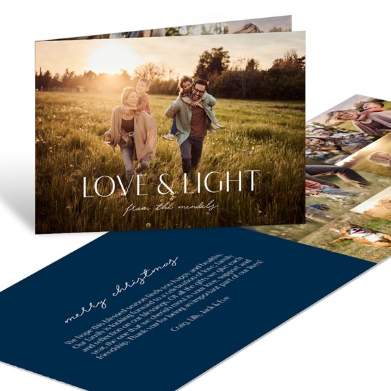 Christmas card with photo area and text